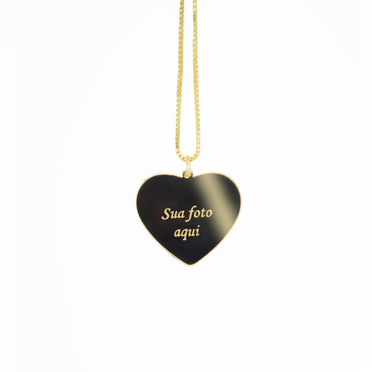 Gargantilha com pingente personalizado banhado a ouro 18k - Biju & Cia.