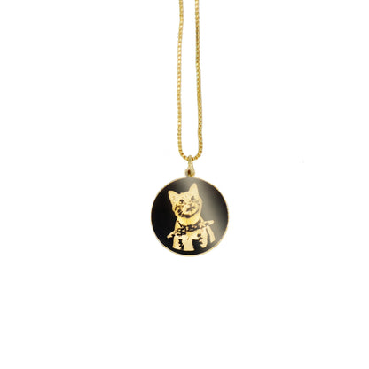 Gargantilha com pingente personalizado banhado a ouro 18k - Biju & Cia.