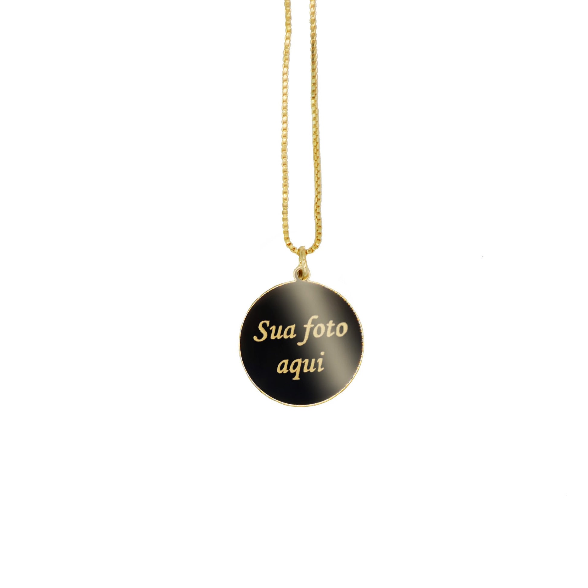 Gargantilha com pingente personalizado banhado a ouro 18k - Biju & Cia.
