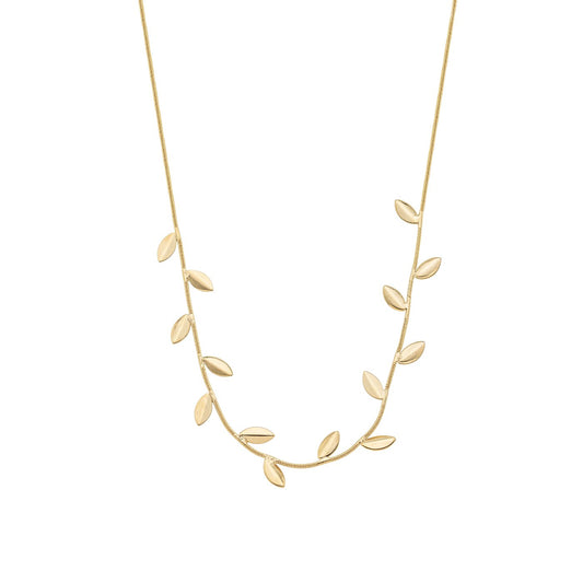 Gargantilha choker folhas banhada a ouro 18k - Biju & Cia.