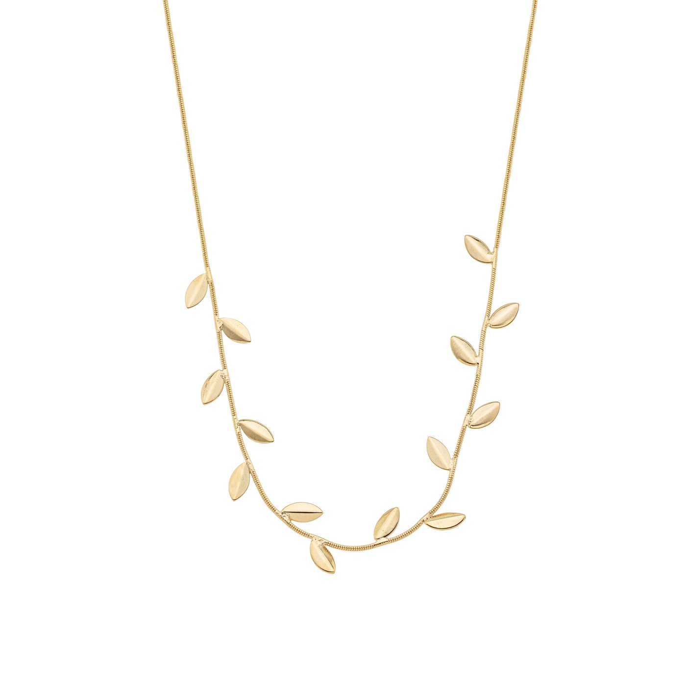Gargantilha choker folhas banhada a ouro 18k