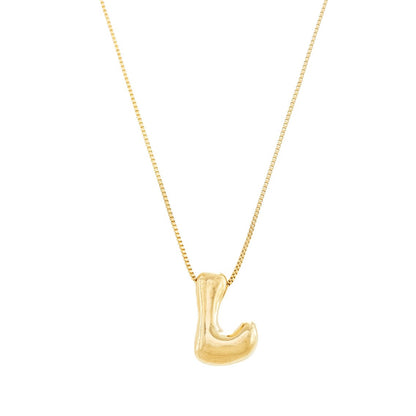 Gargantilha letra orgânica banhada a ouro 18k - Biju & Cia.