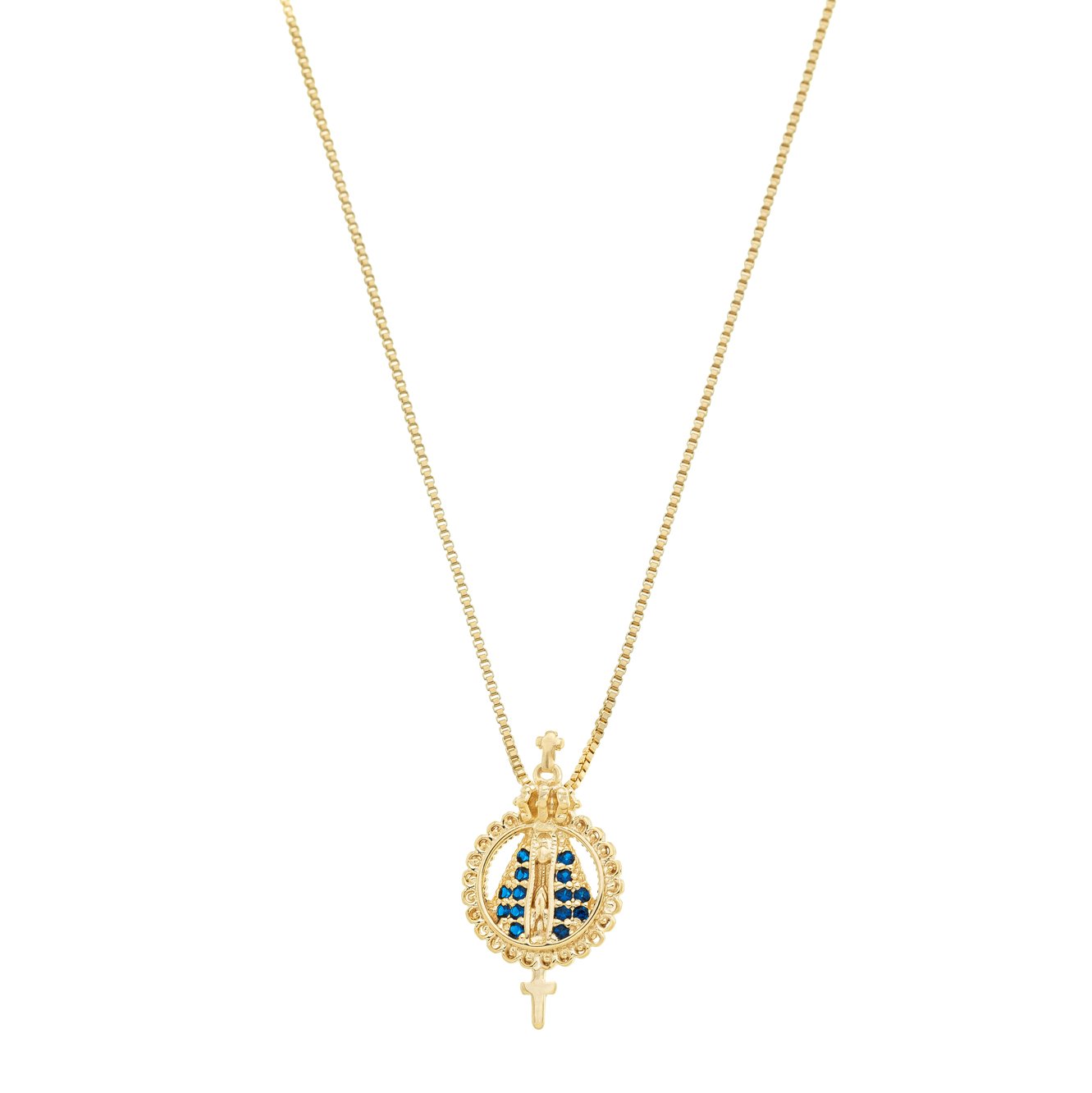 Gargantilha nossa senhora aparecida banhada a ouro 18k - Biju & Cia.