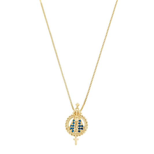 Gargantilha nossa senhora aparecida banhada a ouro 18k - Biju & Cia.