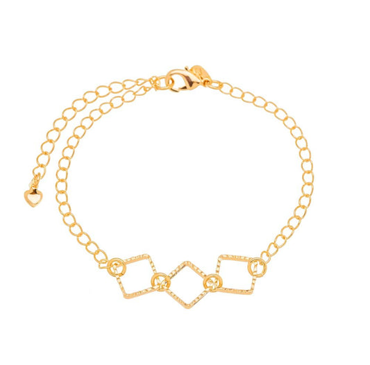 Pulseira losango banhada a ouro 18k
