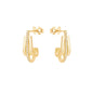 Brinco meia argola com zircônias banhado a ouro 18k - Biju & Cia.