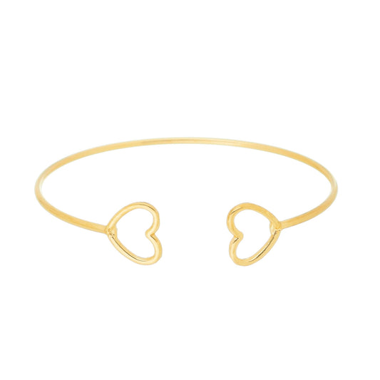 Bracelete com coração banhado a ouro 18k - Biju & Cia.
