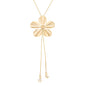 Colar gravata flor banhado a ouro 18k - Biju & Cia.