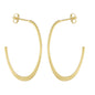 Brinco de argola chata oval banhado a ouro 18k - Biju & Cia.