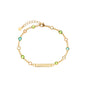 Pulseira abençoada com pedras coloridas banhada a ouro 18k