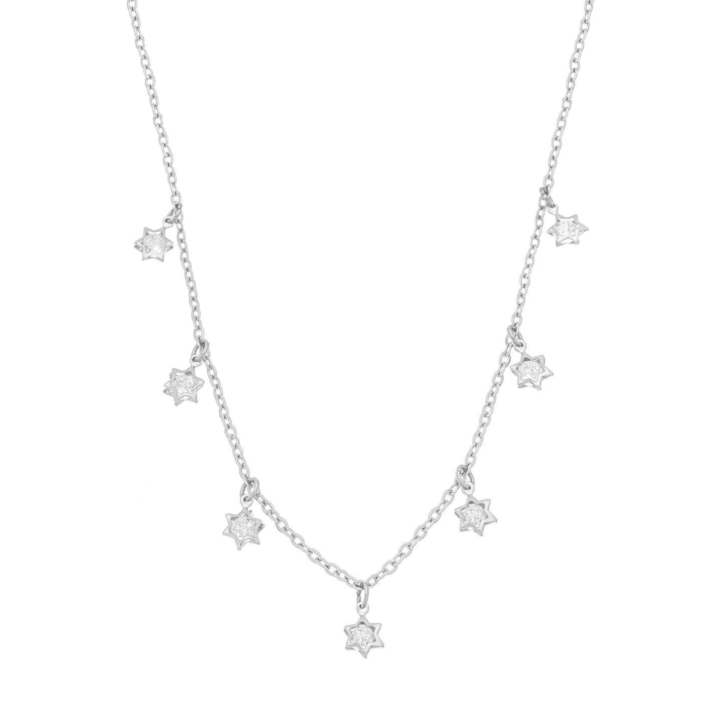 Gargantilha choker com estrelas em aço inox - Biju & Cia.