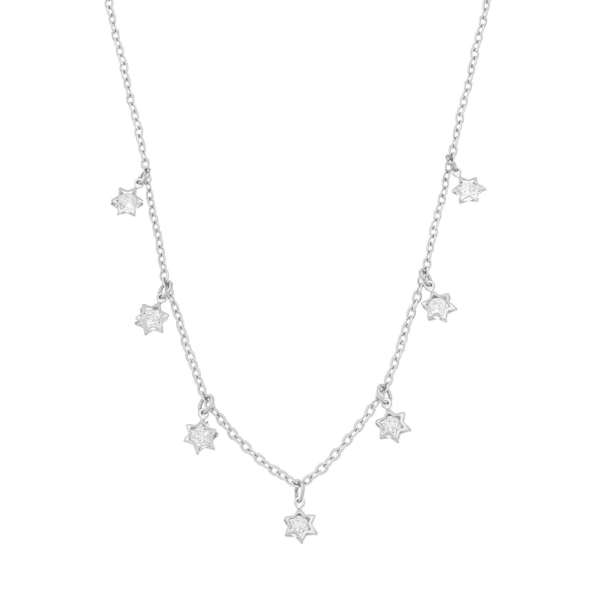 Gargantilha choker com estrelas em aço inox - Biju & Cia.