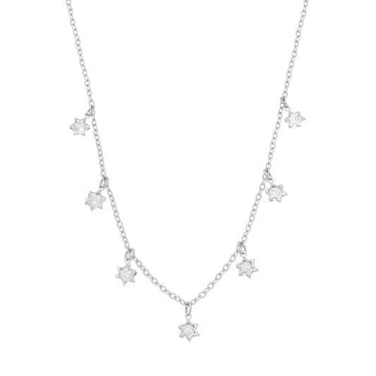Gargantilha choker com estrelas em aço inox - Biju & Cia.