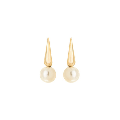 Brinco pérola banhada a ouro 18k