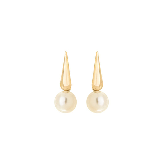 Brinco pérola banhada a ouro 18k