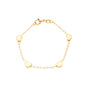 Pulseira infantil com corações banhada a ouro 18k - Biju & Cia.