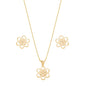 Conjunto flor banhado a ouro 18k