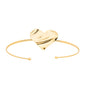 Bracelete com coração amassado banhado a ouro 18k