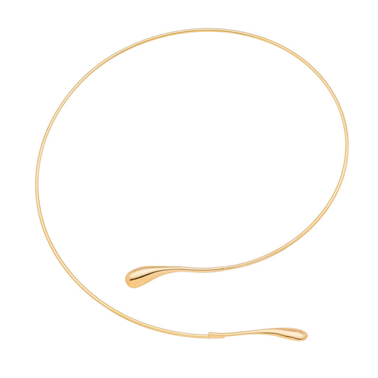 Choker de fio com gota banhada a ouro 18k - Biju & Cia.