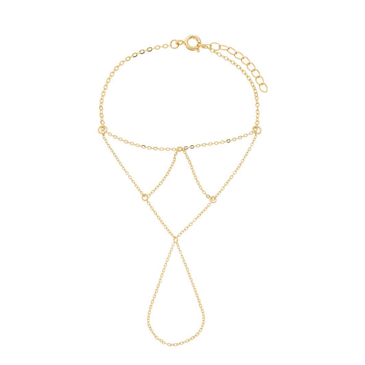 Pulseira handchain banhada a ouro 18k