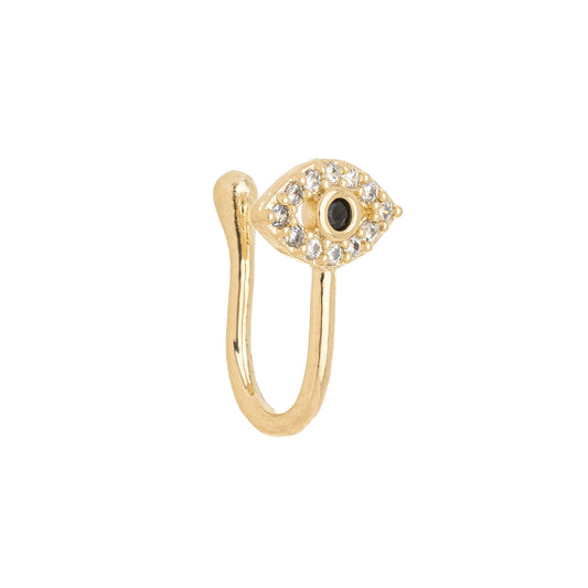 Piercing fake com olho grego banhado a ouro 18k - Biju & Cia.