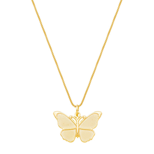 Gargantilha borboleta banhada a ouro 18k - Biju & Cia.