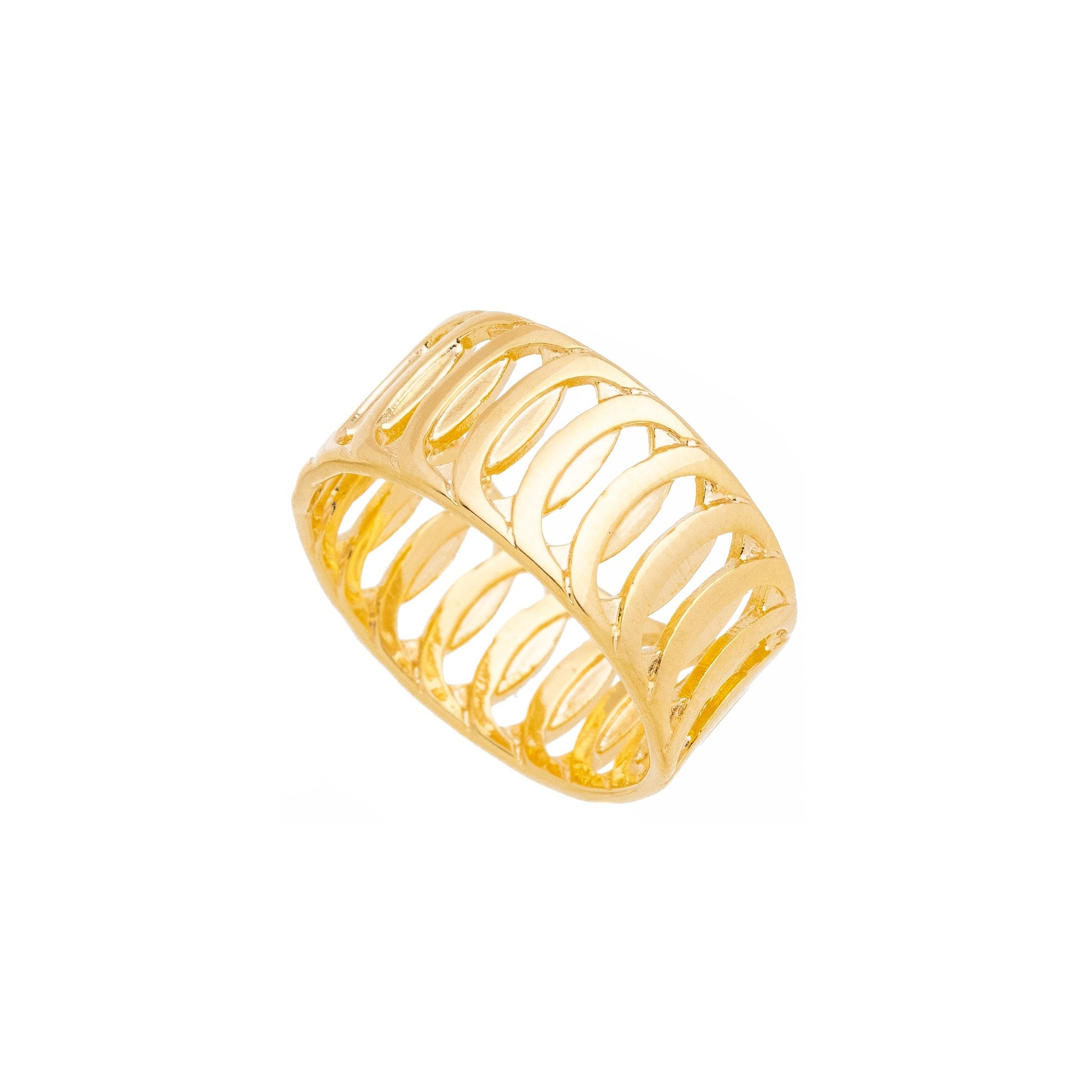 Anel liso banhado a ouro 18k - Biju & Cia.