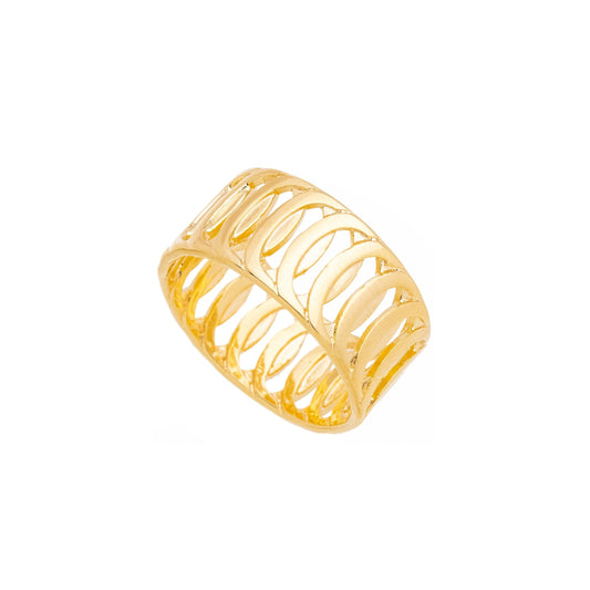 Anel liso banhado a ouro 18k - Biju & Cia.