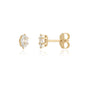 Brinco de zircônia oval banhado a ouro 18k - Biju & Cia.