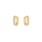 Brinco de argola articulada com zircônias banhado a ouro 18k - Biju & Cia.