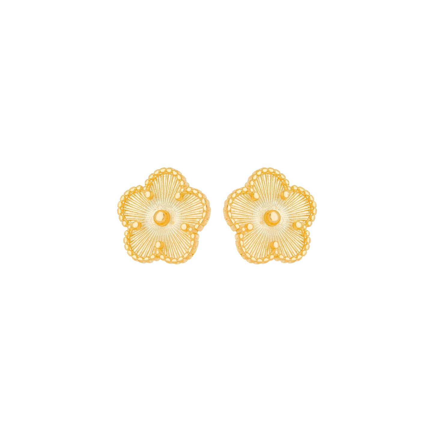 Brinco flor banhado a ouro 18k - Biju & Cia.