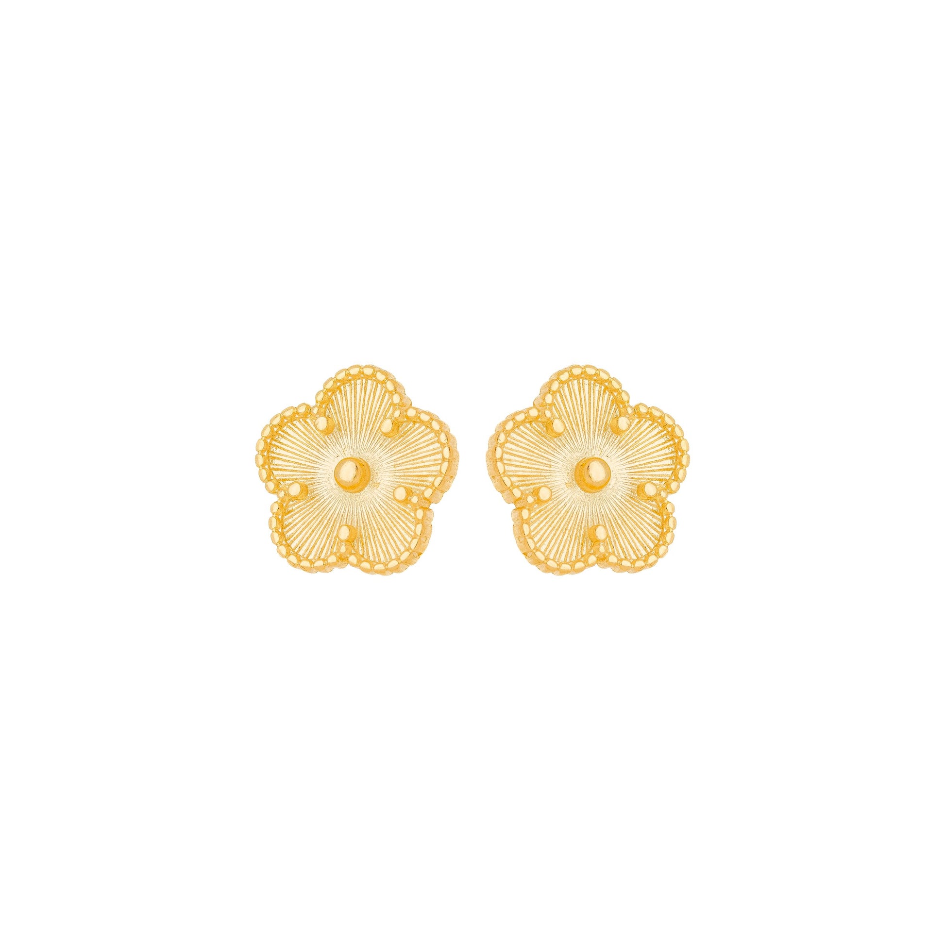 Brinco flor banhado a ouro 18k - Biju & Cia.