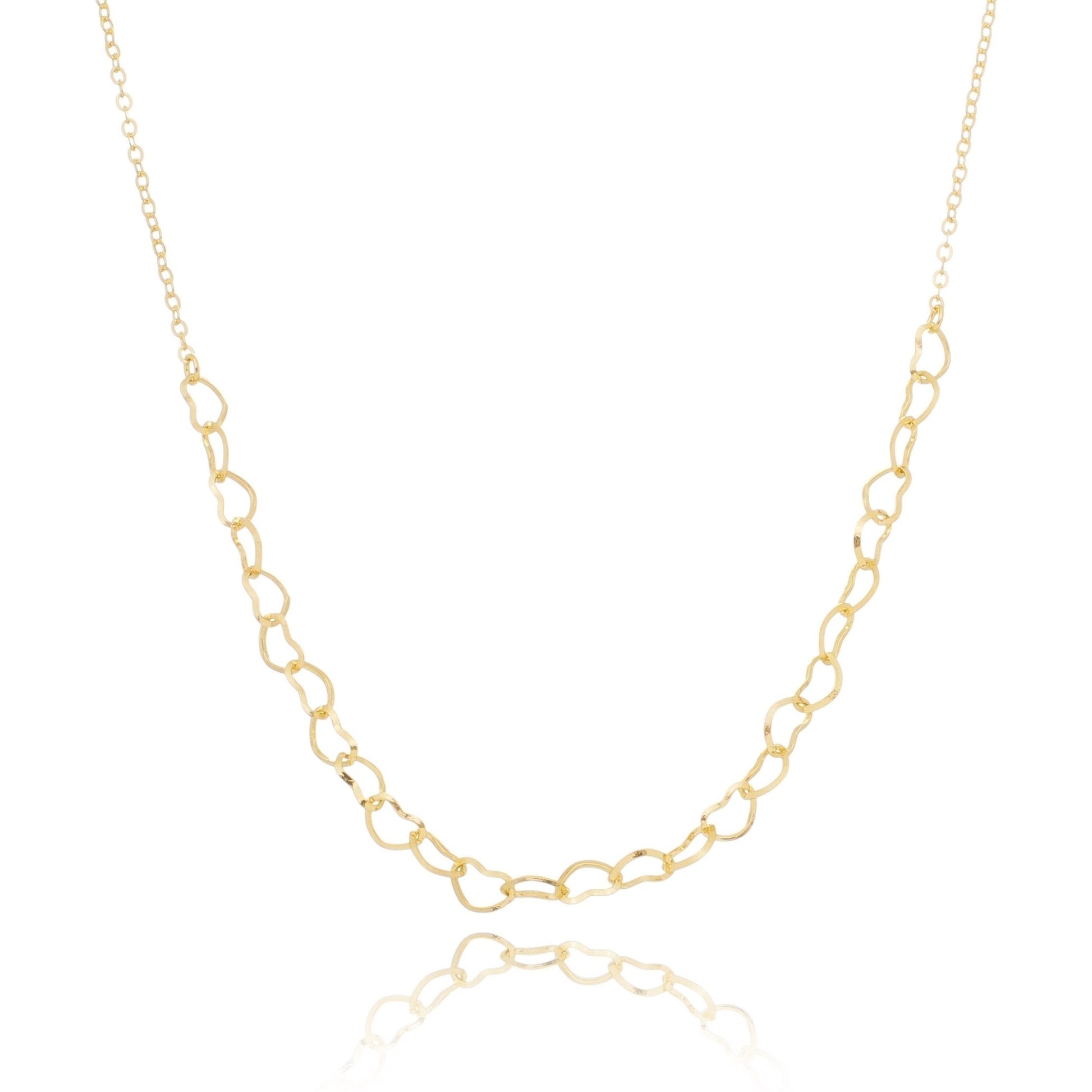 Gargantilha choker de corações banhada a ouro 18k - Biju & Cia.