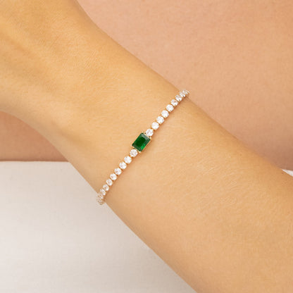 Pulseira riviera com pedra banhada a ouro 18k