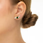 Brinco earcuff gotas com pedras banhada a ouro 18k