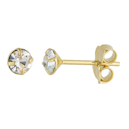 Brinco de ponto de luz de 4mm banhado a ouro 18k - Biju & Cia.