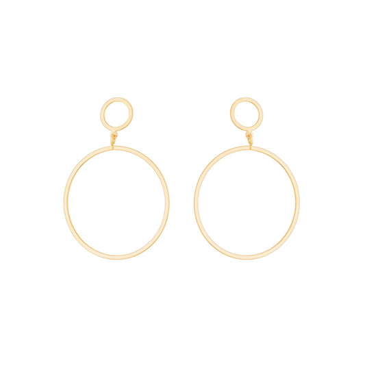 Brinco de fio em formato de círculo banhado a ouro 18k - Biju & Cia.