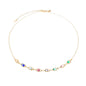 Choker com pedras coloridas banhada a ouro 18k - Biju & Cia.