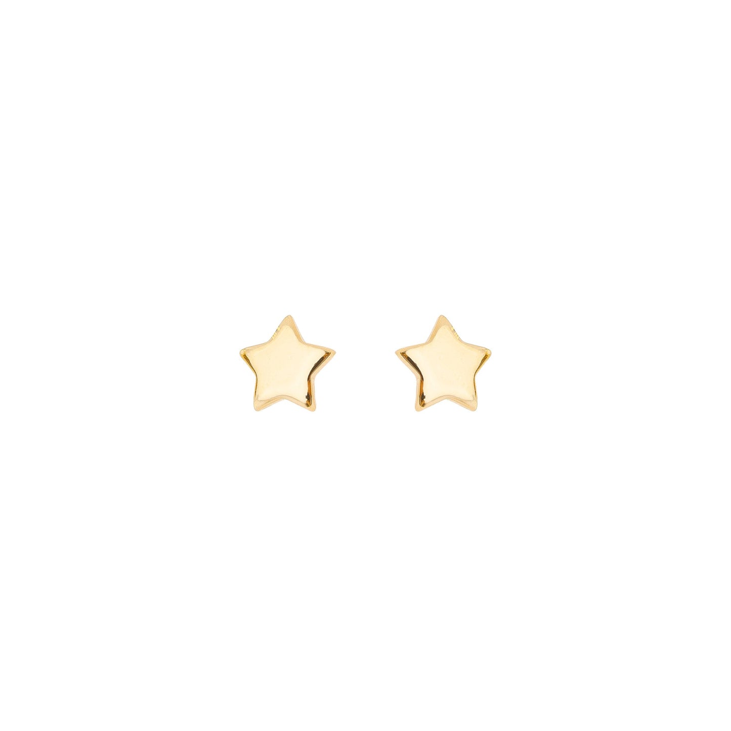 Brinco de estrela lisa tamanho pequeno banhado a ouro 18k - Biju & Cia.