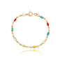Pulseira infantil com pedras coloridas banhada a ouro 18k - Biju & Cia.