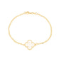 Pulseira trevo em madre pérola banhada a ouro 18k