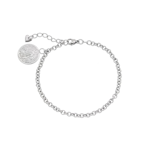 Pulseira medalha de São Bento em aço inox - Biju & Cia.