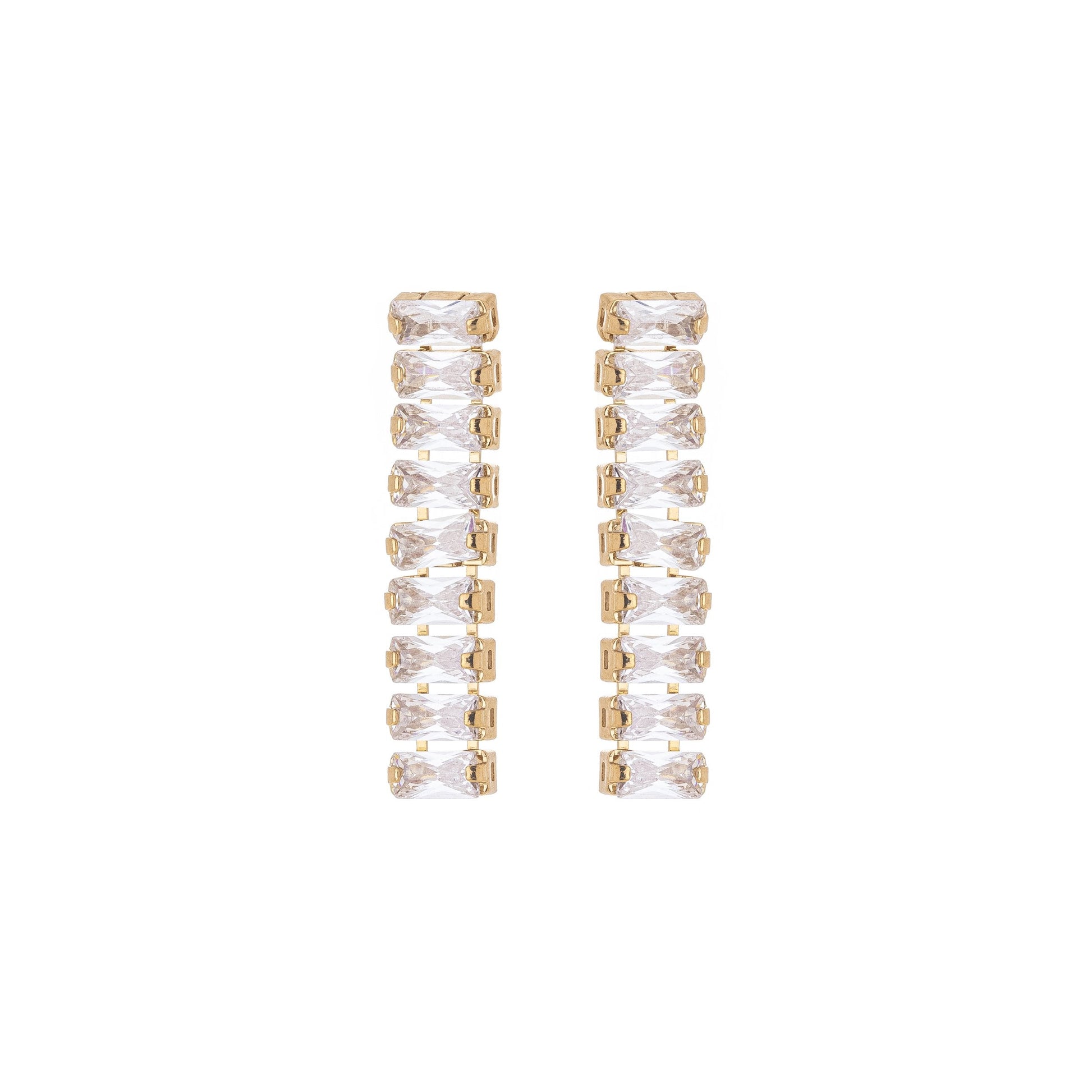Brinco com zircônias banhado a ouro 18k - Biju & Cia.