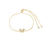 Pulseira regulável borboleta com zircônias banhada a ouro 18k - Biju & Cia.