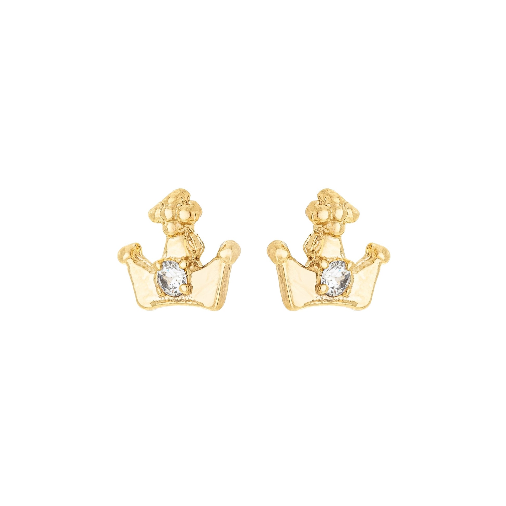 Brinco coroa banhado a ouro 18k - Biju & Cia.