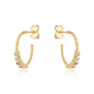 Brinco de argola com zircônias banhado a ouro 18k - Biju & Cia.