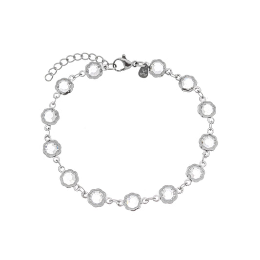 Pulseira com pedras em aço inox