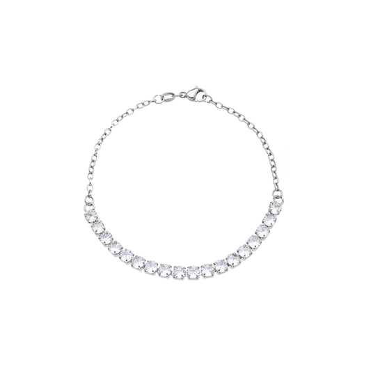 Pulseira com zircônia em aço inox - Biju & Cia.