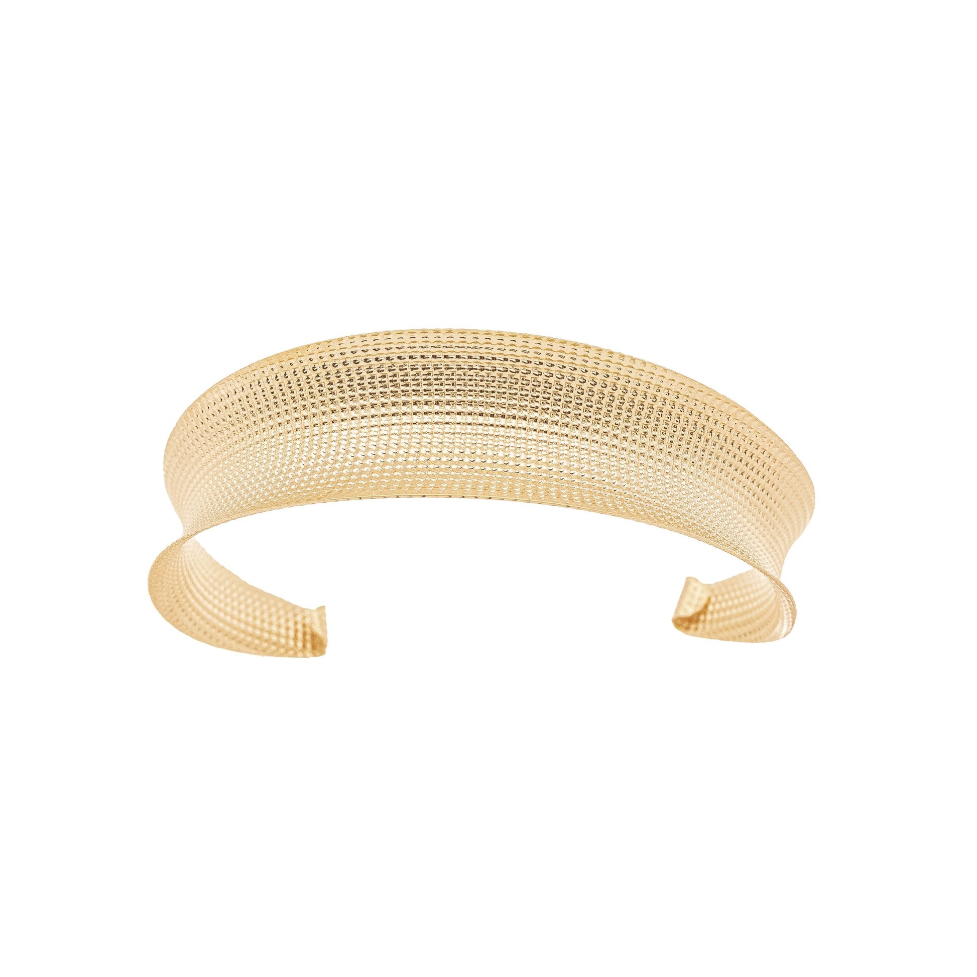 Bracelete abaulado trabalhado banhado a ouro 18k - Biju & Cia.