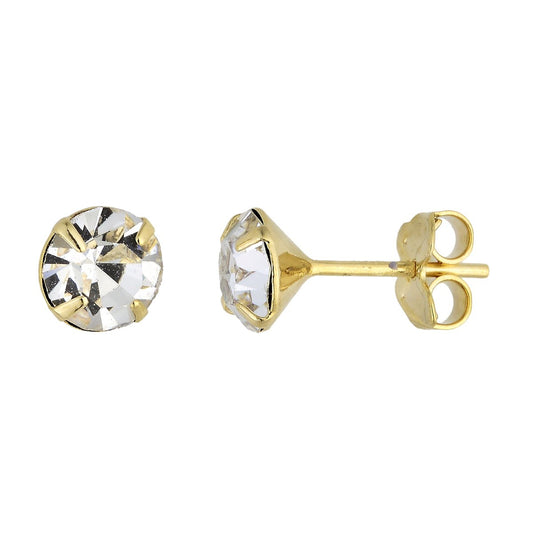 Brinco com pedra de 6mm banhado a ouro 18k - Biju & Cia.